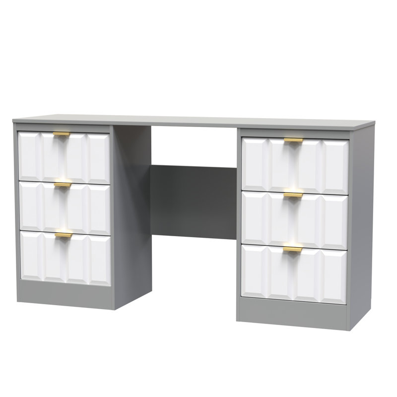 Besian Dressing Table, White Matt/Dusk Grey