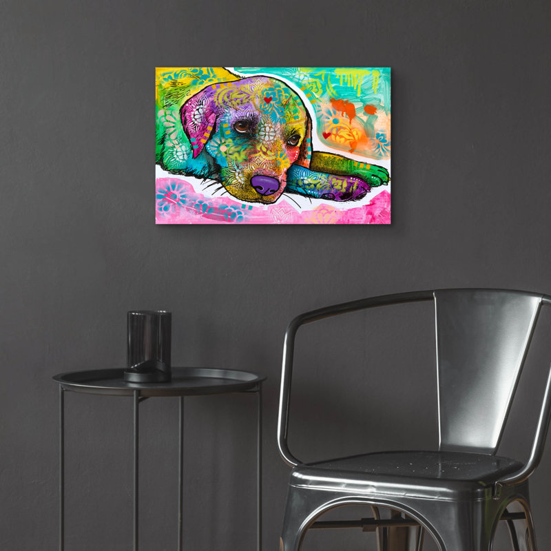 «Puppy Eyes I» par Dean Russo, H 16 po x l 24 po x P 0,2 po