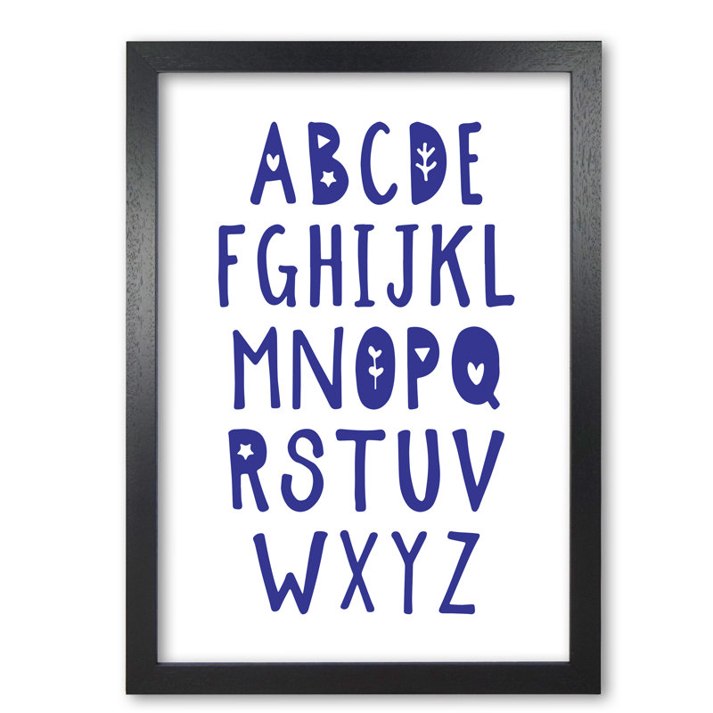 Alphabet - Painting, Black Grain Frame, 42 cm H x 30 cm W x 5 cm D