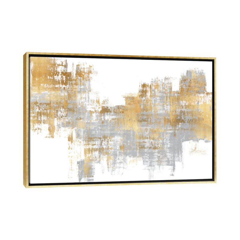 Reproduction d’art sur fond gris I par Alex Wise, H 40 po x l 60 po x 1,5 po, Pas de tapis, Toile encadrée d'or