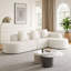 Canapé modulaire incurvé en L Veloria de 111,8 po | Tissu en polyester à poils longs texturé litchi moderne | Dossier incurvé avec 3 coussins | Modulaire en forme de nuage sans assemblage pour le salon ou l’appartement-455214657