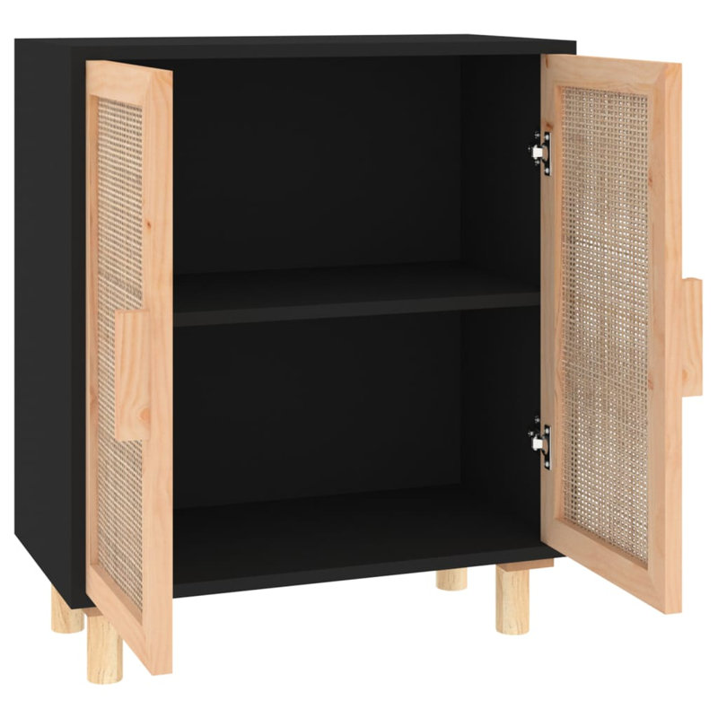 Charlita 60 Cm Wide Pine Wood Sideboard, Black