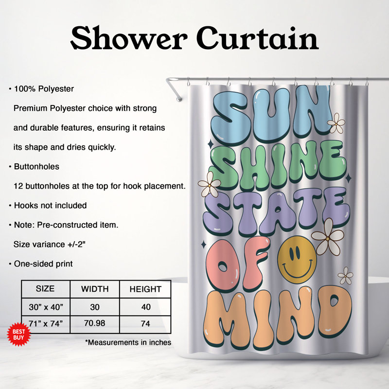 Toschka Shower Curtain, H 74 po x l 71 po
