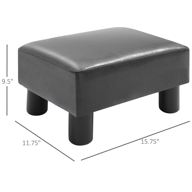 Repose-pieds en similicuir noir foncé - et polyvalent et élégant