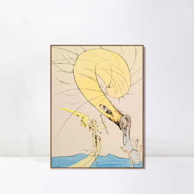 Impression giclée sur toile encadrée, série n° 110, par Salvador Dali. Décoration murale idéale pour le salon, la maison ou le bureau (cadre mince couleur bois, 61 x 81 cm).