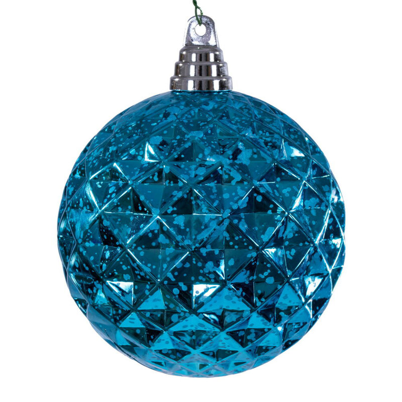 L'ornement en diamant Holiday Aisle® 4,75 po. Il comprend 4 pièces par sac., Turquoise