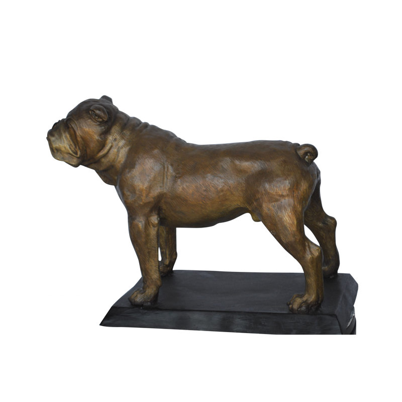 Statue de bouledogue en bronze Norgard montée sur une base - Taille: L 32 po x l 10 po x H 21 po.