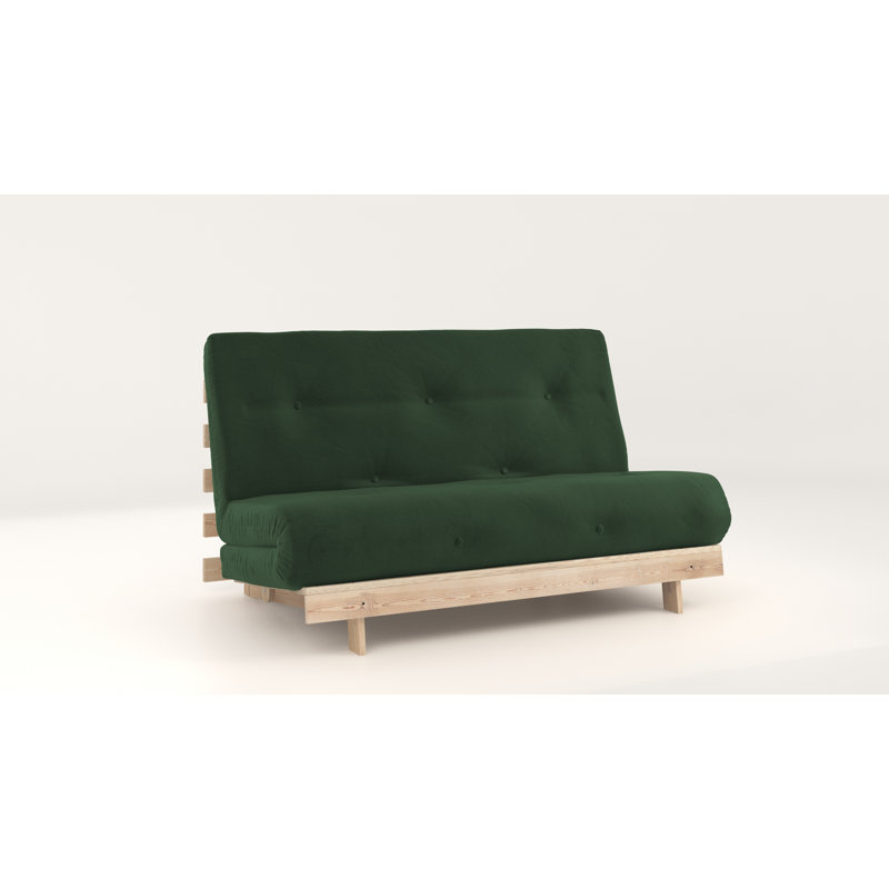 Chenango Full / Double 137cm Upholstered Futon And Mattress, Forest Green