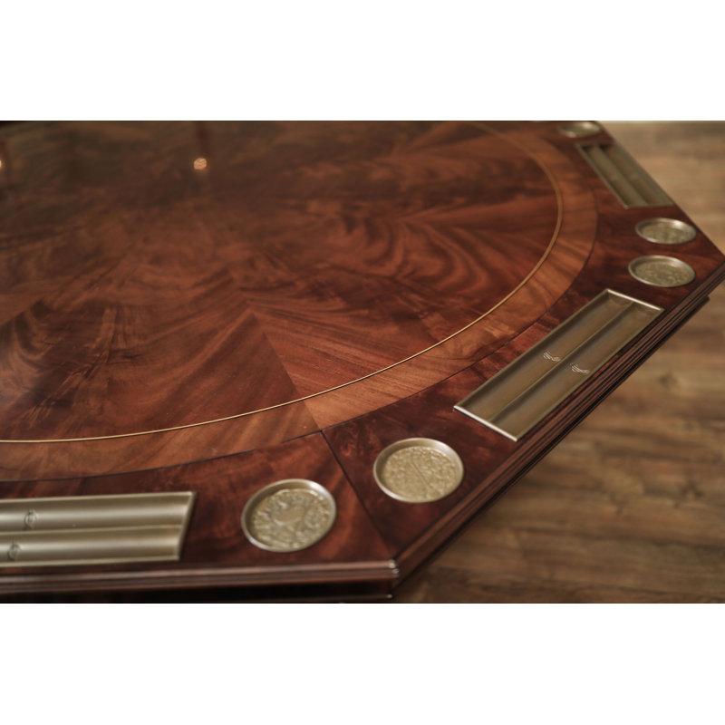 Round Expanding Dining Table & Poker With Table Two Leaf Storage Cabinets