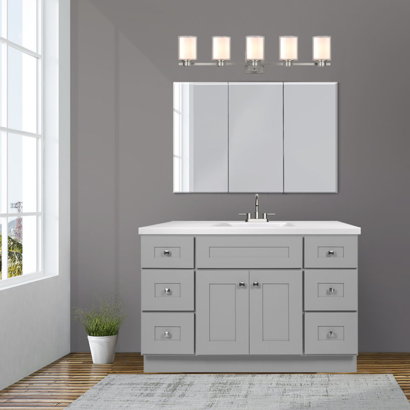 Brookings 48 Inch Gray Solid Wood Shaker Bathroom Vanity
