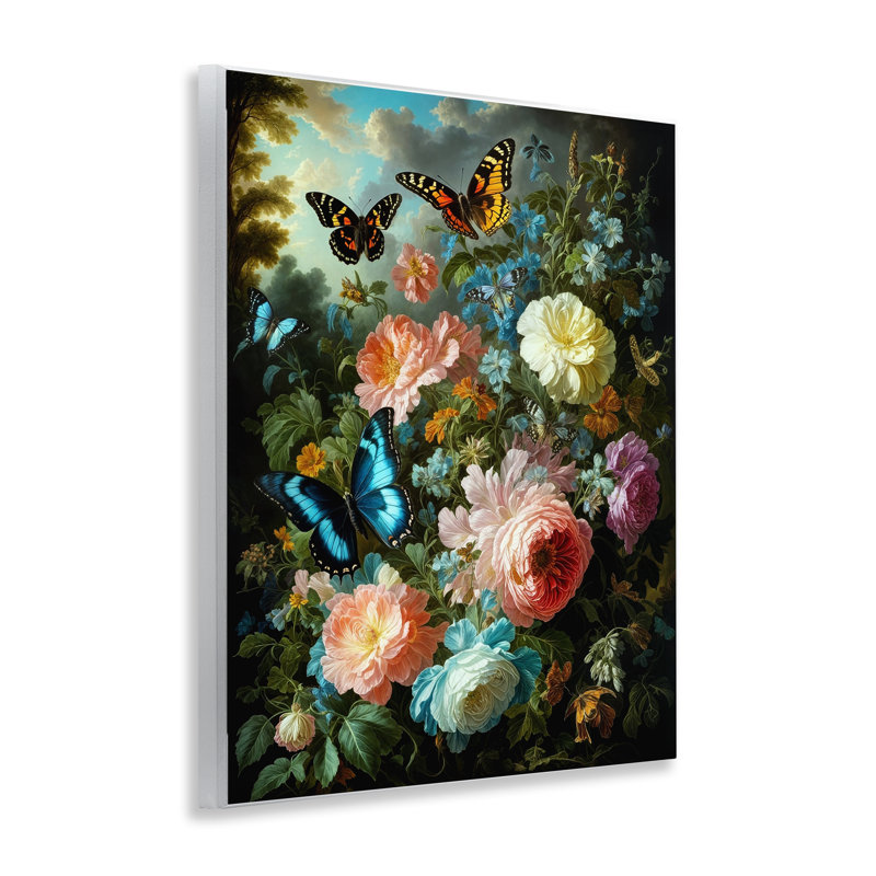 «Blooming Roses & Monarch Butterflies», plaque murale par Tabz Jones