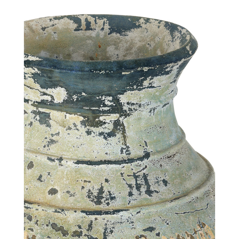 Lipari - Extra Large Urn Planter - Antique White, Antique White, Blue Drip