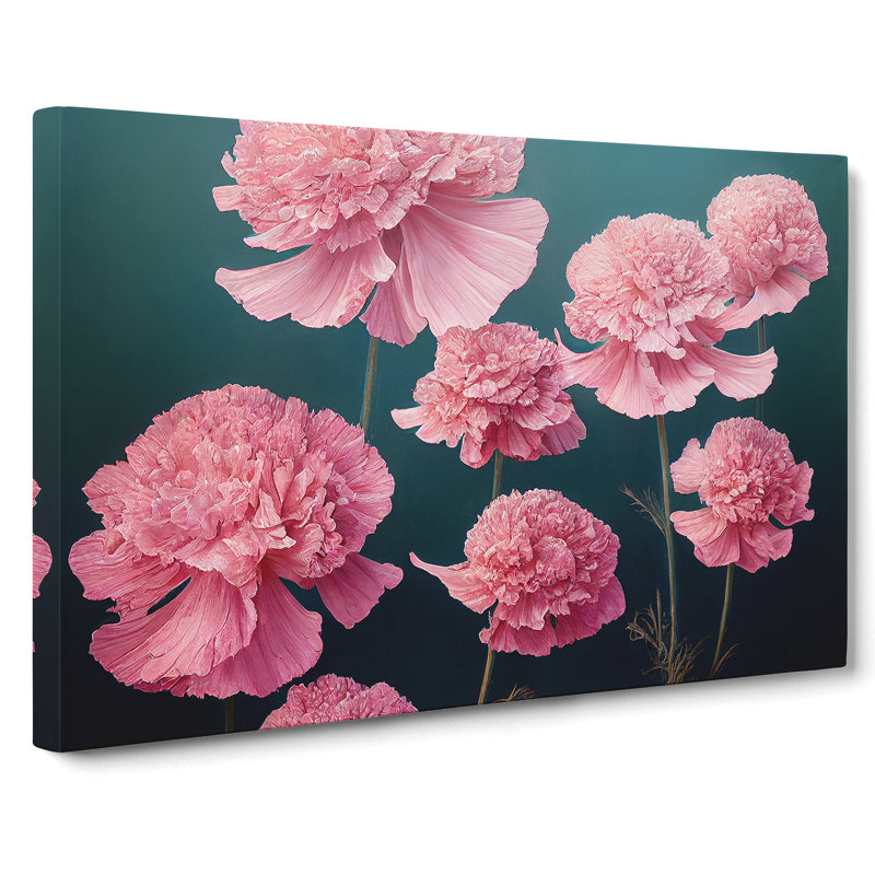 Graceful Carnation Flowers - Wrapped Canvas, 35cm H x 50cm W x 3cm D