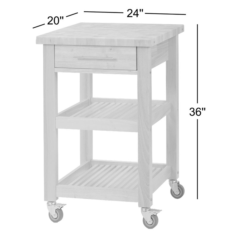 Solid Wood Kitchen Cart, Natural