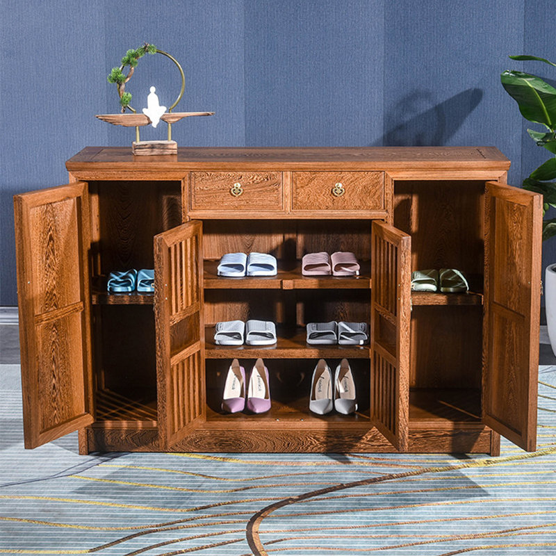 Solid wood home storage shoe cabinet