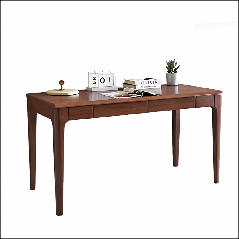 Bureau en bois massif avec tiroirs, bureau debout pour petits espaces, design moderne Mid-Century pour bureau et bureau