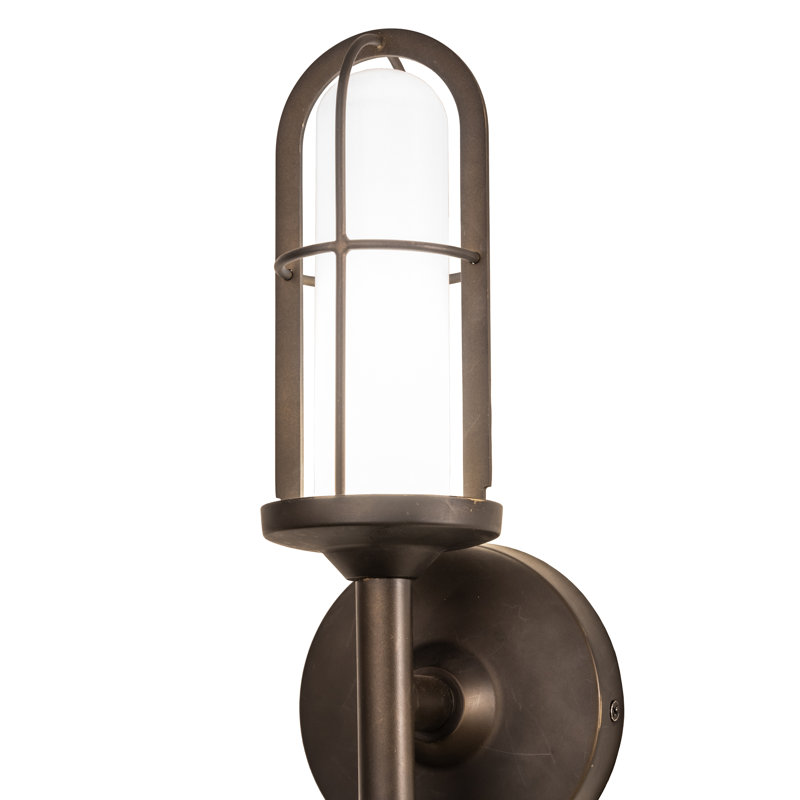 2 - Light LED Armed Sconce, Weathered Brass