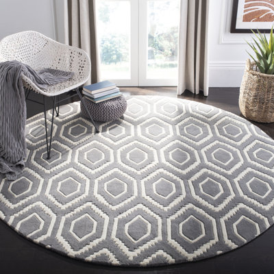 Deedie Hand Tufted Wool Geometric Rug