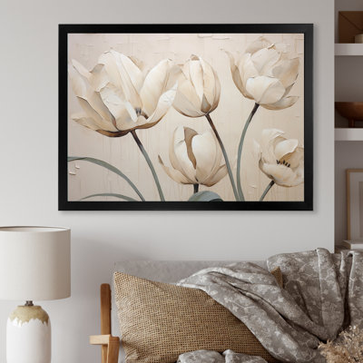 Minimalisme, tulipes blanches symphonie II sur toile
