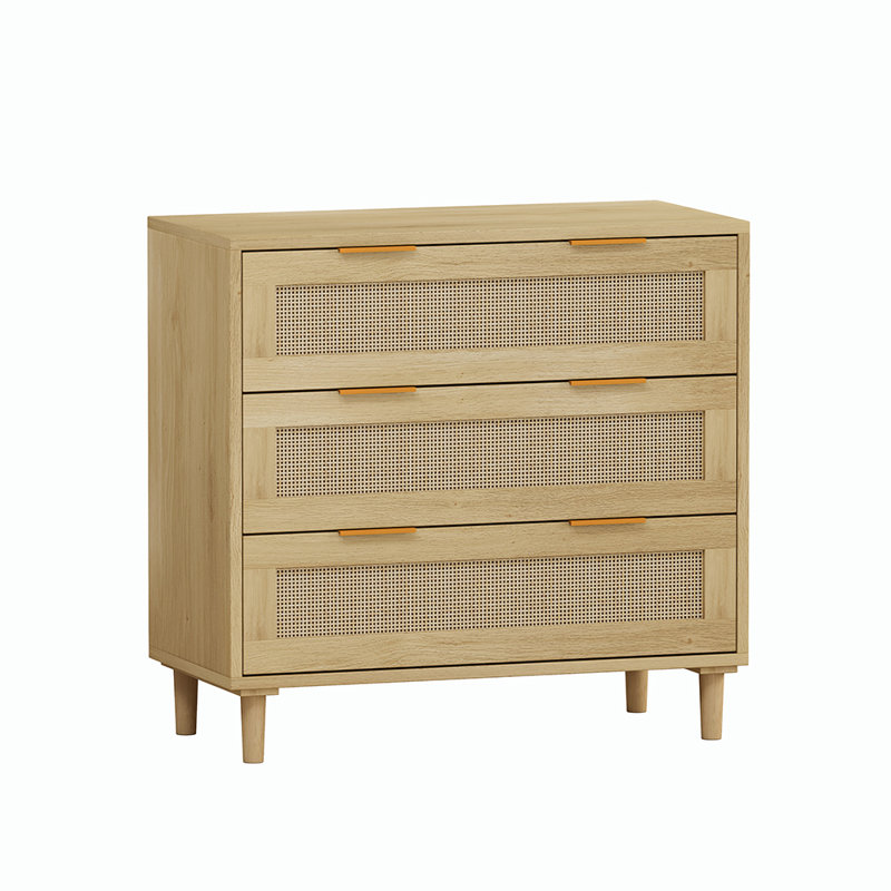 Commode Elnath, Chêne / poignée dorée