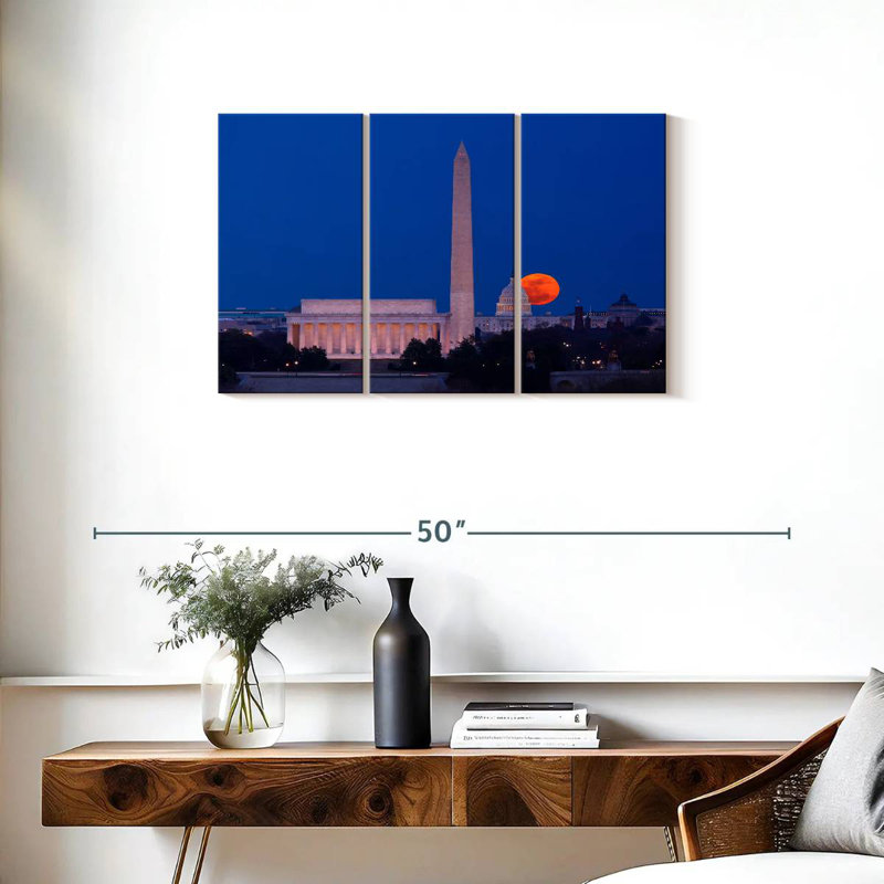 Sirécis récolte lune sur Washington DC, H 20 po x l 33 po