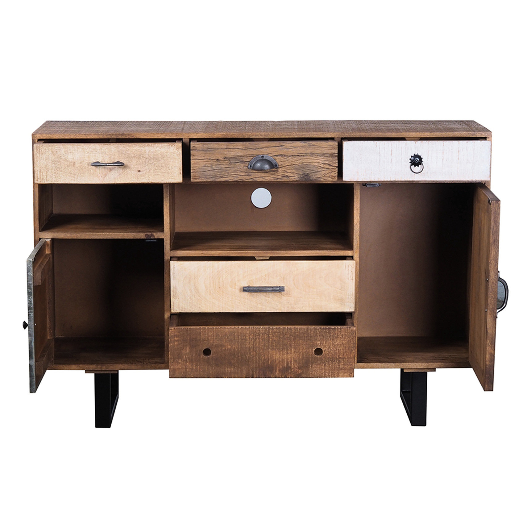 Hokku Designs Rustic Kitchen Server Cabinet, Mango Wood, 2 & Multi And ...