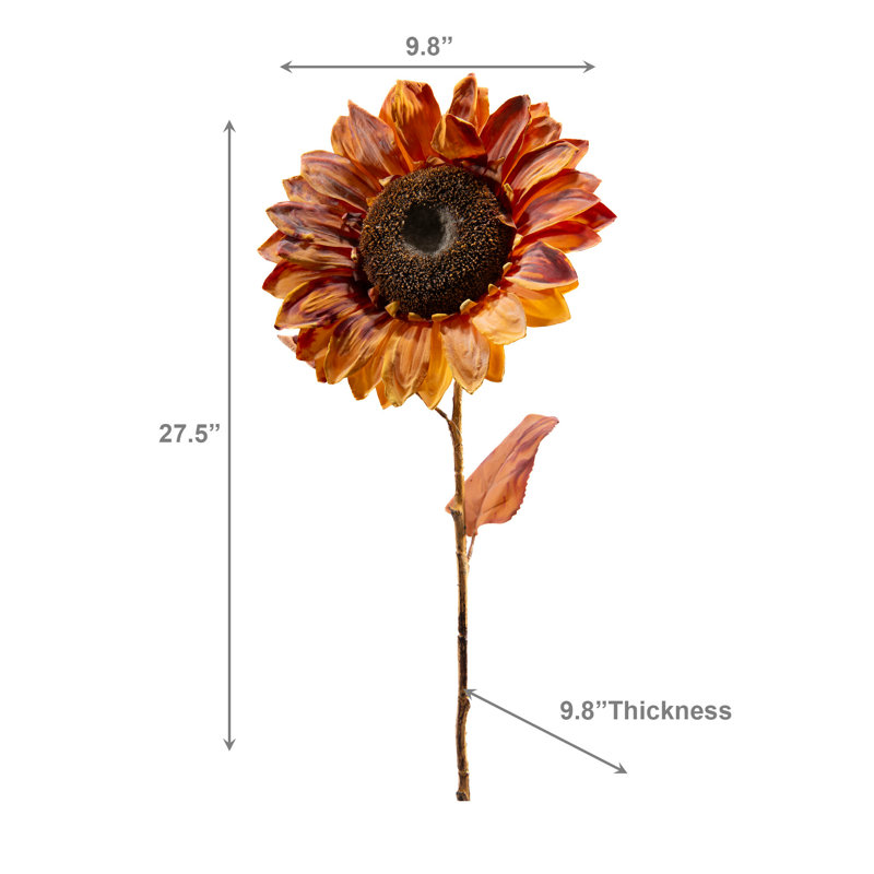 Tournesol 27 po avec branches orange Haight - ensemble de 2, Orange