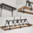 Rustic Farmhouse Chandelier With Wood And Metal Design, 5-Light Linear Ceiling Fixture For Dining Room And Kitchen Island-172287276