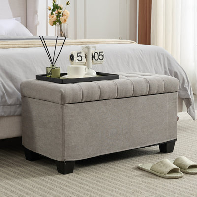 Banc de rangement avec repose-pieds polyvalent avec pieds, 16 x 30 x 16,1 po, bout de lit ou d'entrée, pouvant supporter 660 lb, idéal pour le salon et la chambre à coucher