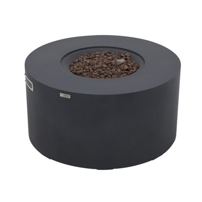 Table de feu d'extérieur en béton de 43 po Pacaya avec réservoir de propane intégré 45 000 BTU - comprend des pierres de lave et une housse en PVC