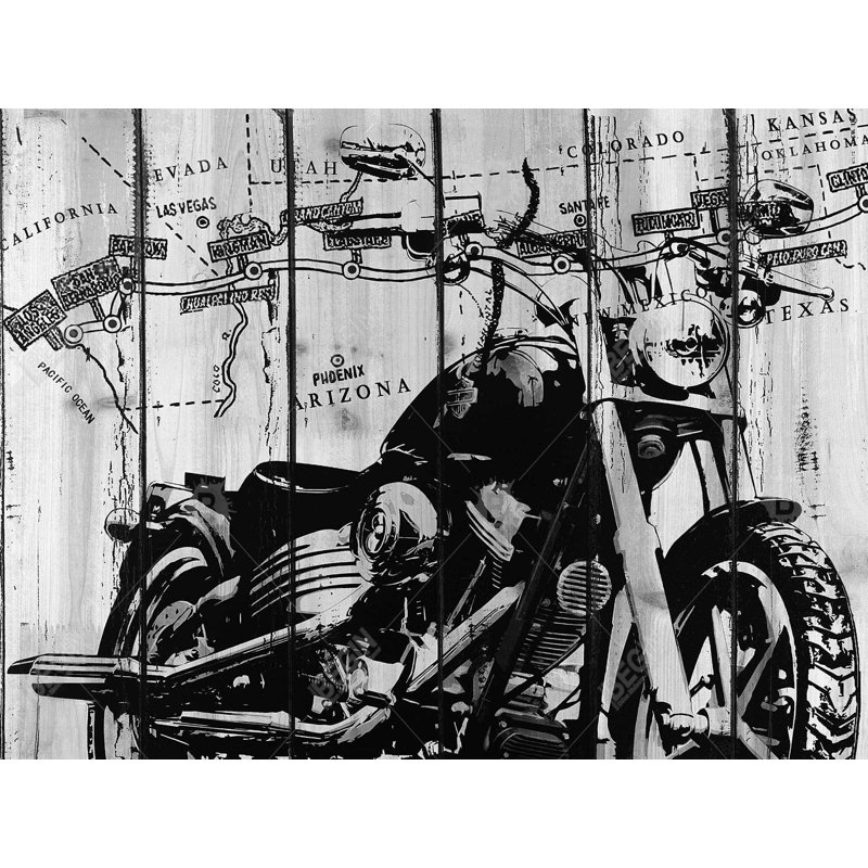Moto grise et toile noire | Home Decor Man Cave Art