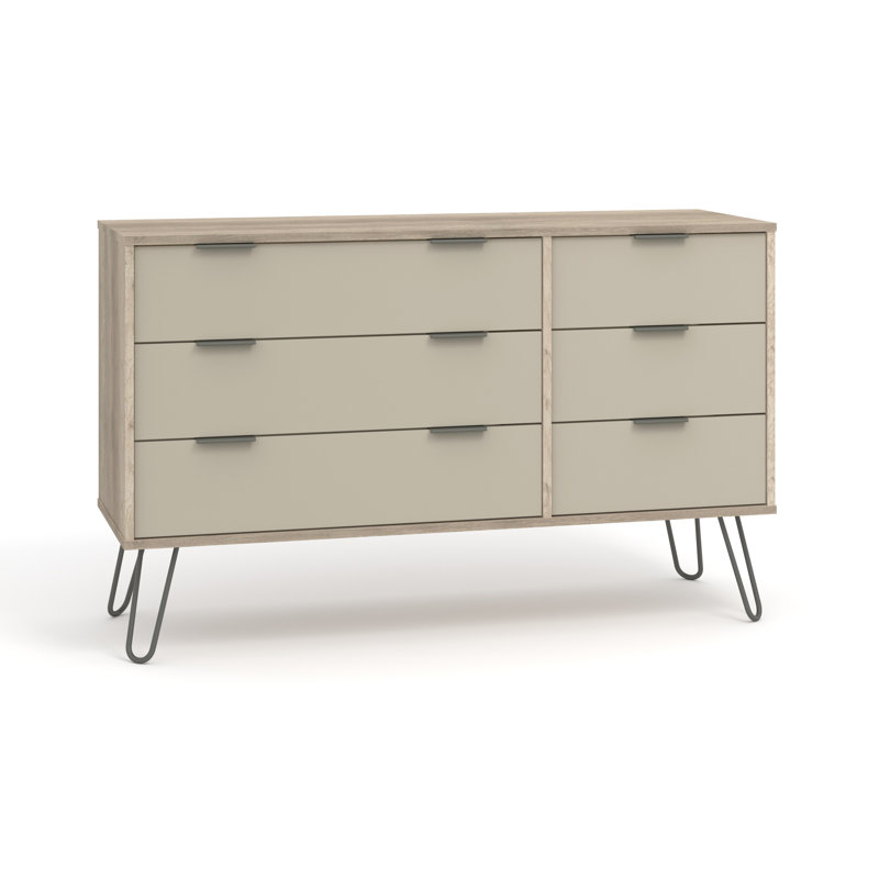 Mireille 3+3 Drawer Wide Chest, industrial design