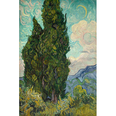 Cypresses I by Vincent Van Gogh - Wrapped Canvas Painting