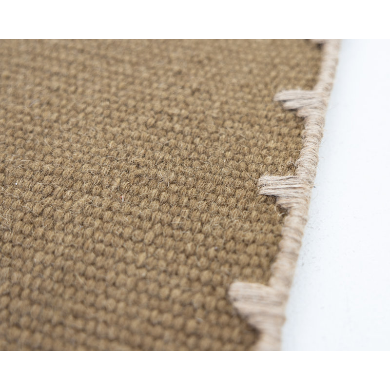 Sag Harbor Flatweave Wool Dhurrie Rug, Rectangle 10' x 14', Brown