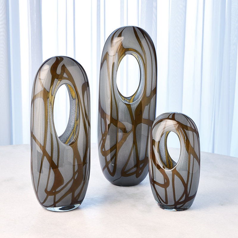 Handmade Glass Table Vase, 17.5" H x 6.5" W x 4.75" D