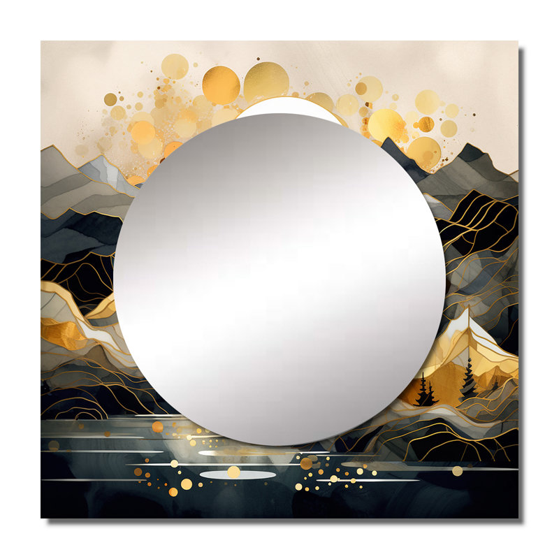 Jolei - Grande décoration murale scandinave à miroir carré scandinave Simplicity II, 29 po x 29 po