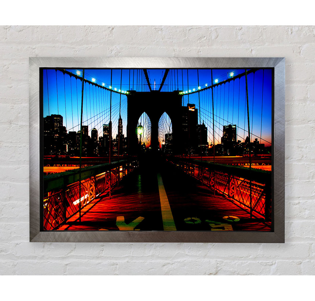 Brooklyn Bridge Red Cast - Einzelner Bilderrahmen Kunstdrucke