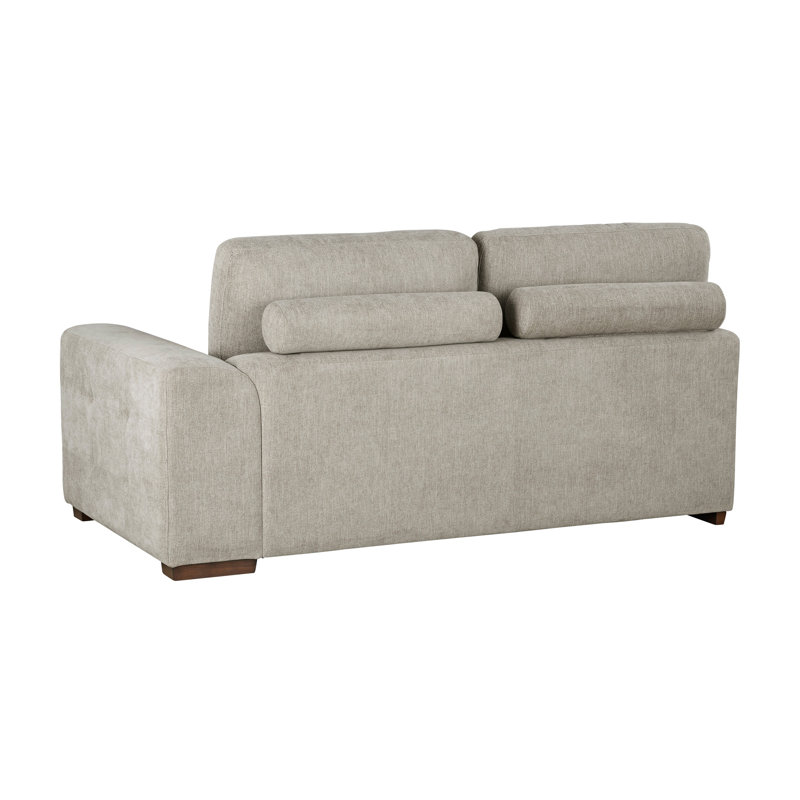 Mobilier de salon en taupe capitonné 3 pièces avec méridienne de rangement et repose-pieds Taupe