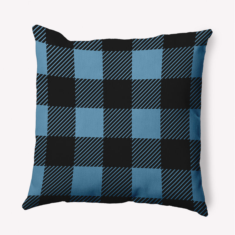 Plaid Reversible Throw Pillow, 18" x 18", Chambray