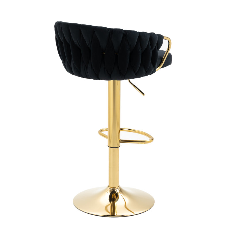 Ginko Height Adjustable Bar Stool, Black