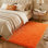 Tapis orange moelleux pour le salon, tapis avec 4 autocollants, tapis à poils longs pour la chambre à coucher, envers antidérapant de qualité supérieure, idéal pour les endroits très passants à l'intérieur, convient aux animaux de compagnie