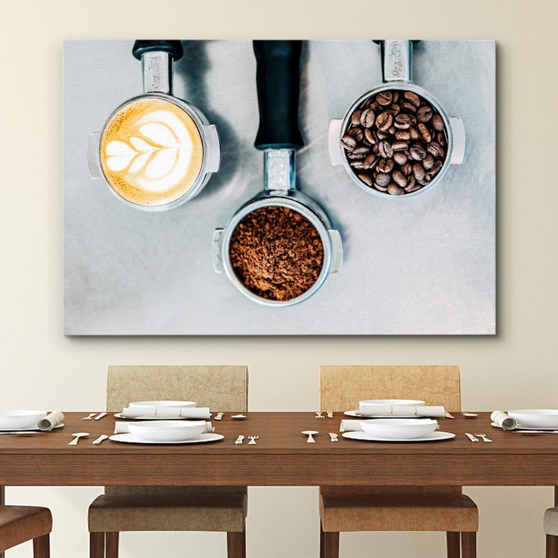 Barista espresso café moulu haricots nourriture et cuisine photographie murale décoration rustique, H 32 po x l 48 po