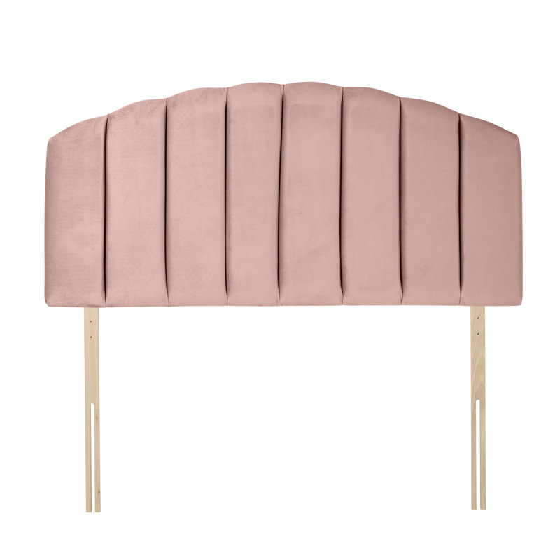 Merlin Upholstered Headboard, Double (4'6), Dusky Pink Velvet