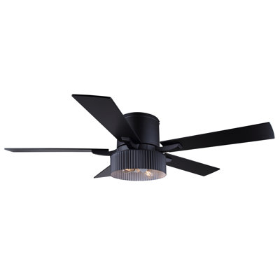 Ventilateur de plafond standard à 5 pales de 52 po avec télécommande et ensemble d'éclairage inclus Gudinas