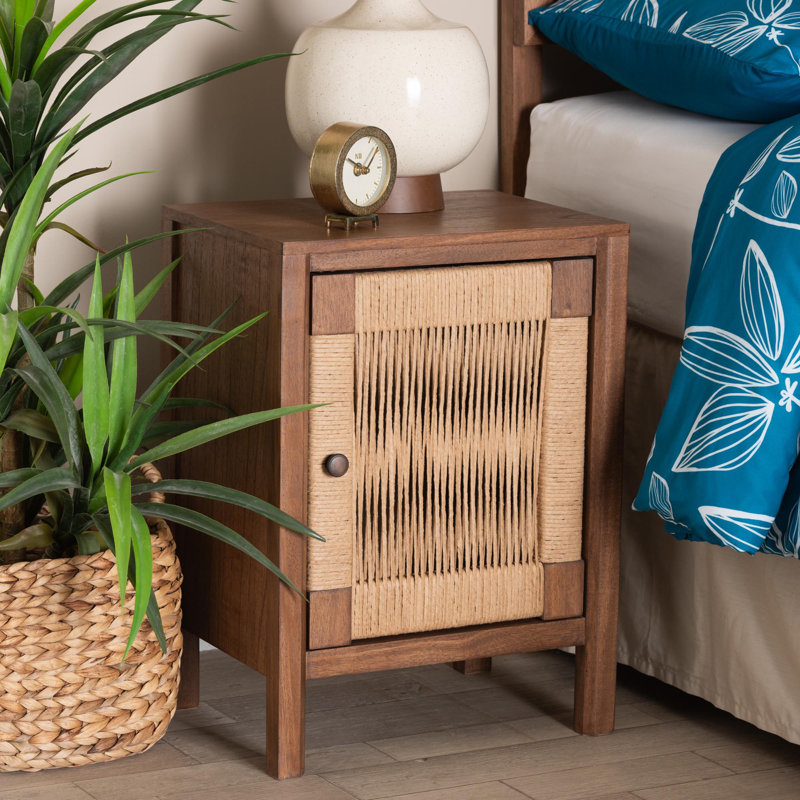 Marlyss Manufactured Wood and Bayur Wood Nightstand