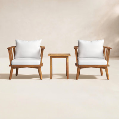 2-Person Acacia Patio Seating Group