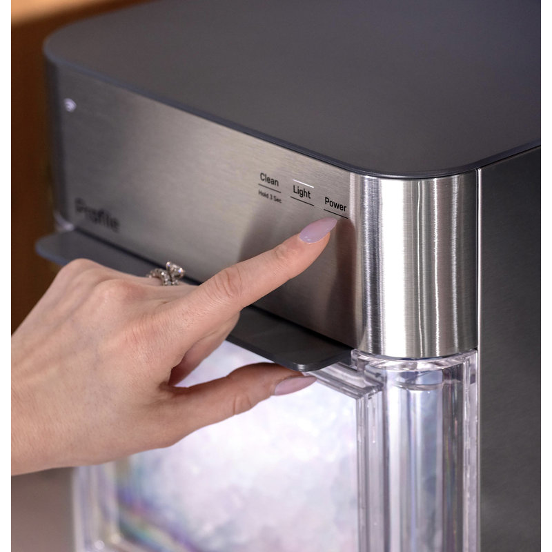GE-Profile-Opal-2-0-Ultra-Nugget-Ice-Maker-with-Scale-Inhibiting-Filter-XPIO23SWBB, Stainless Steel