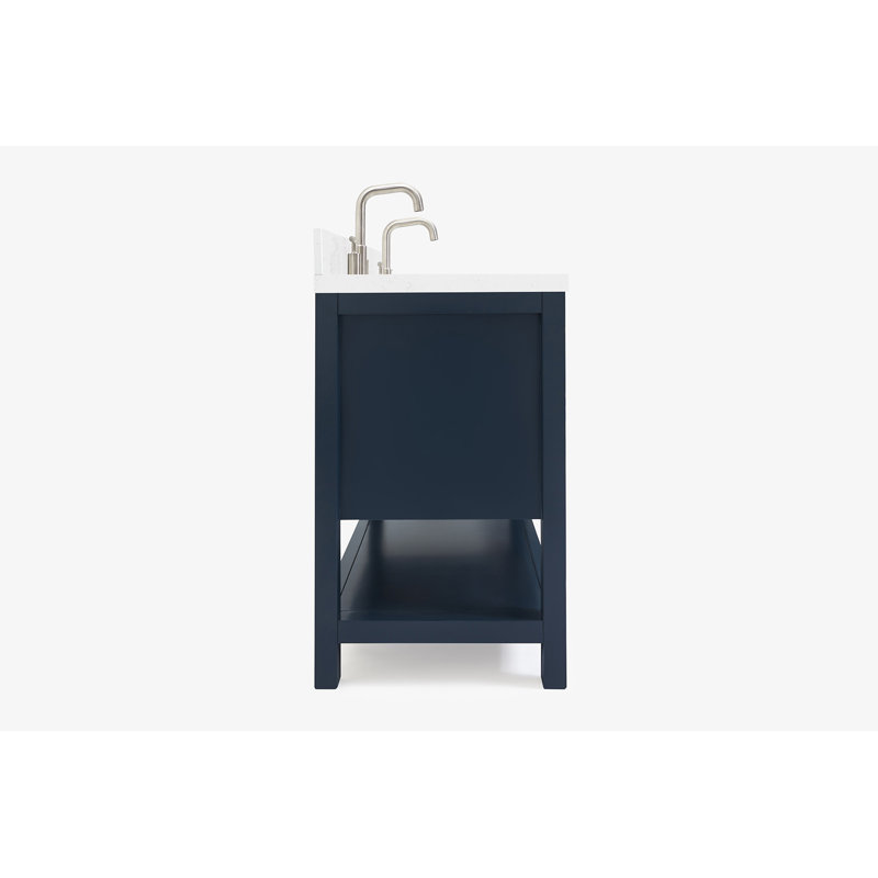 ARIEL Magnolia 60 Double Sink Bathroom Vanity with Top, Midnight Blue, Rectangular