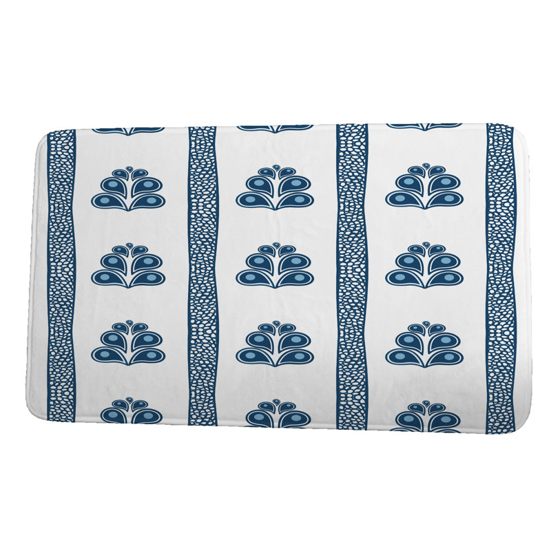Featherste Non-Slip Bath Mat, 24" W x 17" L, Navy