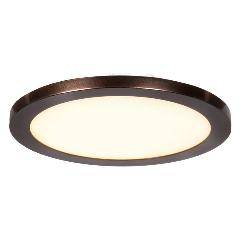 Weehawken Acrylic Flush Mount, Bronze, 0.5" H x 9.5" W x 9.5" D, 3000K